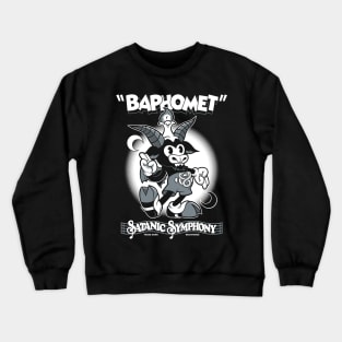 Baphomet - Vintage Cartoon Rubber Hose Devil - Satanic Symphony Crewneck Sweatshirt